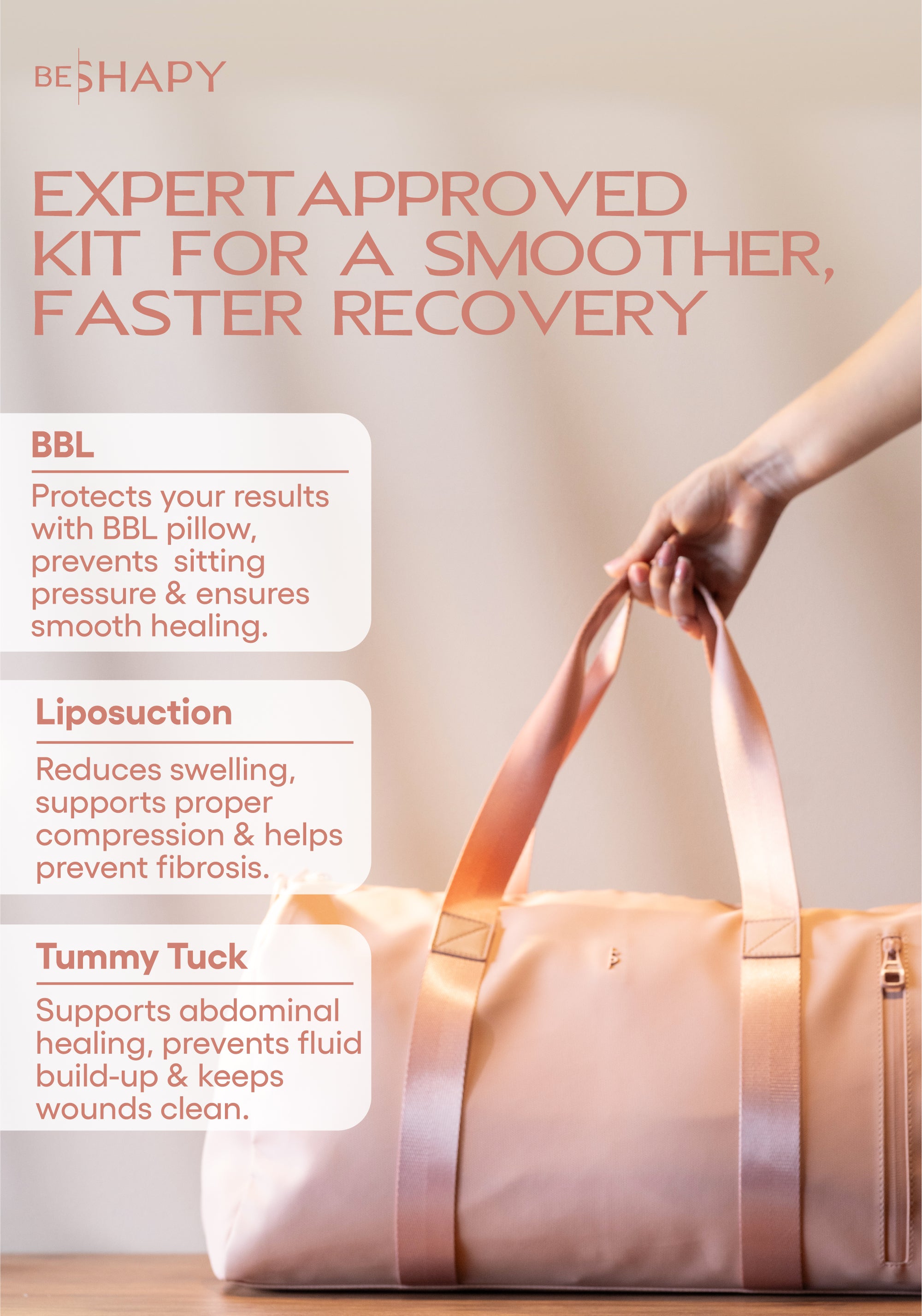 Lipo & BBL Recovery Kit | BBL Essentials & Post-Surgery Supplies for Optimal Healing (2 Fajas Included)