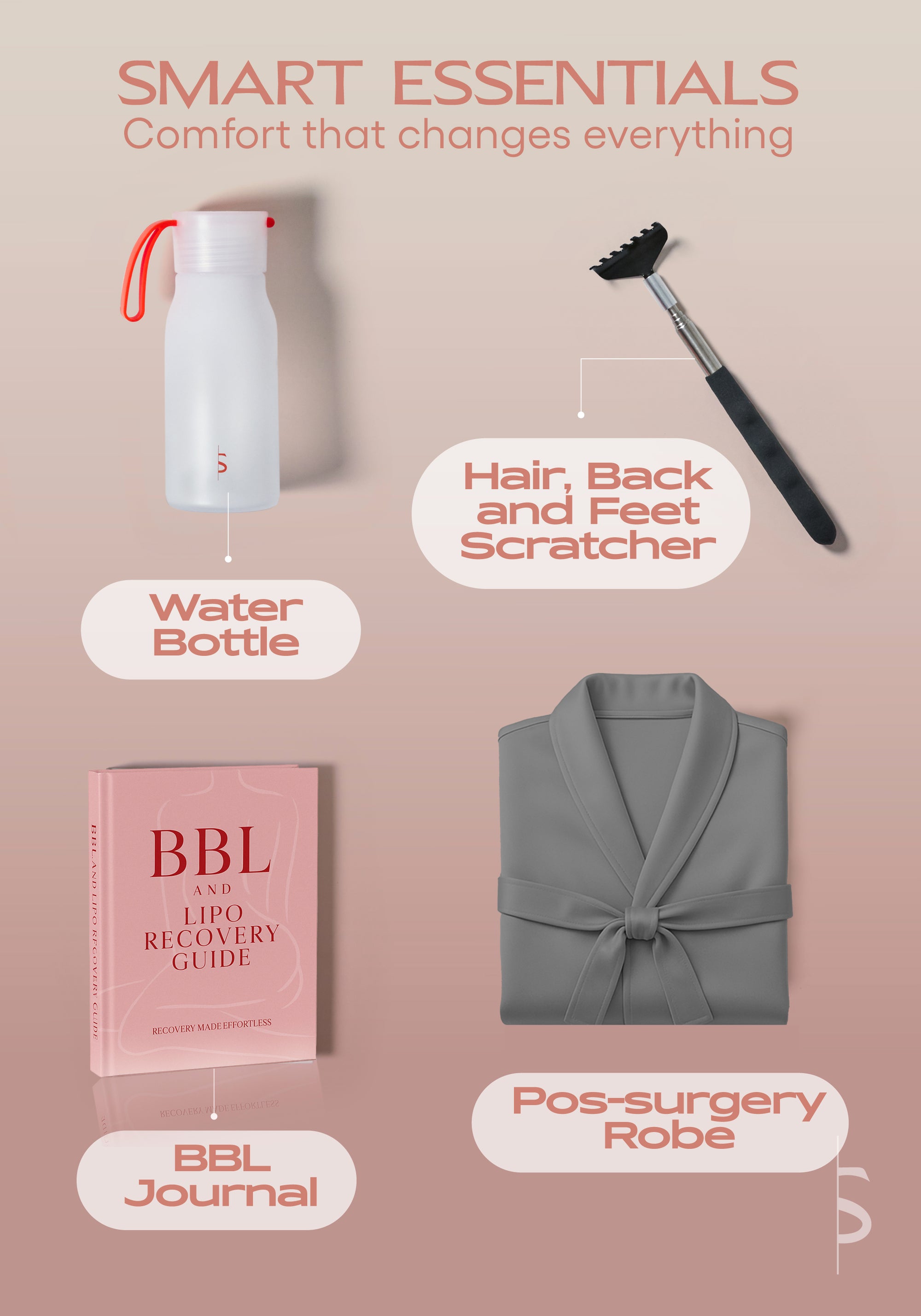 Lipo & BBL Recovery Kit | BBL Essentials & Post-Surgery Supplies for Optimal Healing (2 Fajas Included)