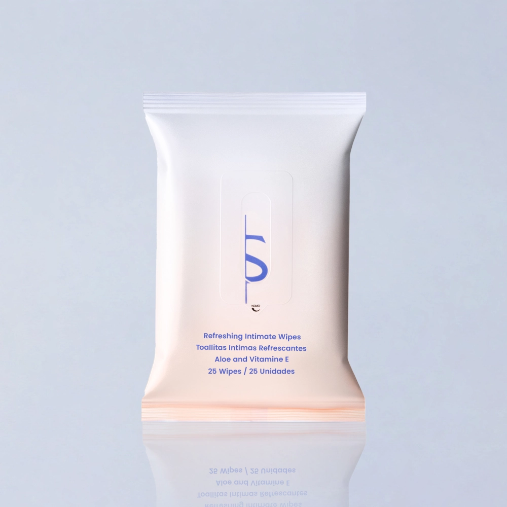 BeShapy Luxury BBL Recovery Kit healing essentials Package of refreshing intimate wipes with branding on a light gray background