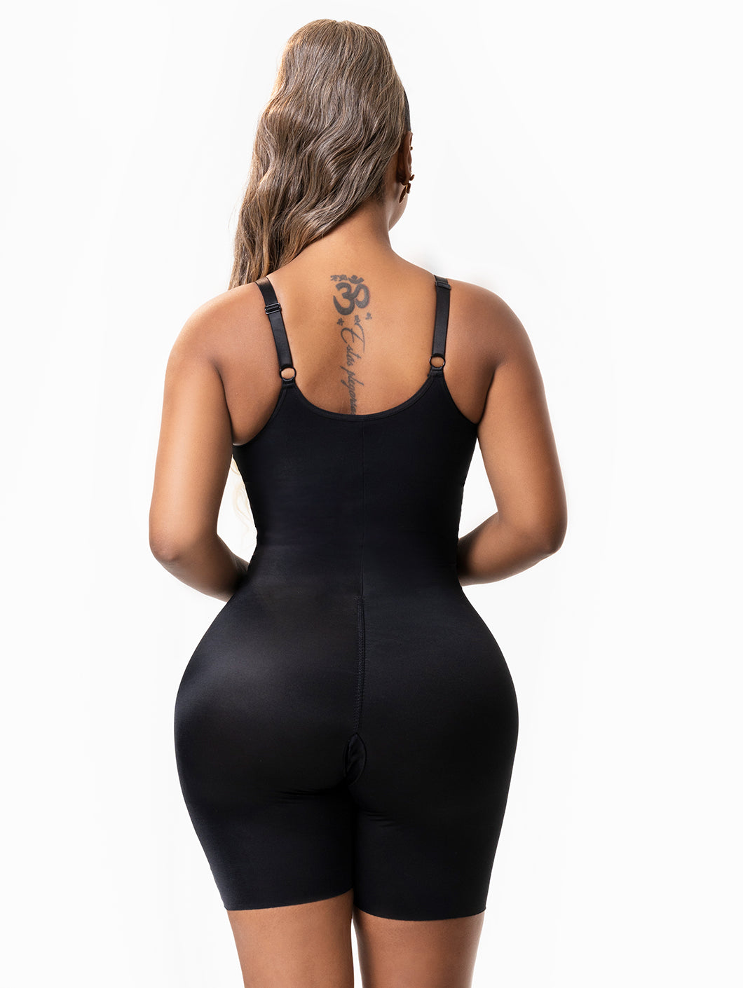 Women’s Mid-Thigh Bodysuit with Built-In Bra | Adjustable Straps, Breathable Microfiber Fabric, Soft Support, Everyday Comfort, Open Gusset, Seamless Look