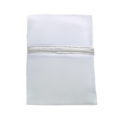 White pillowcase with a silver stripe on a white background