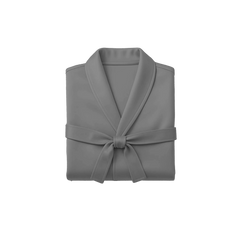Folded gray robe on a white background