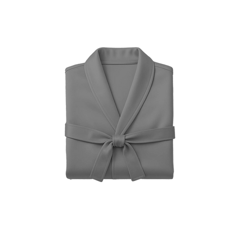 Folded gray robe on a white background